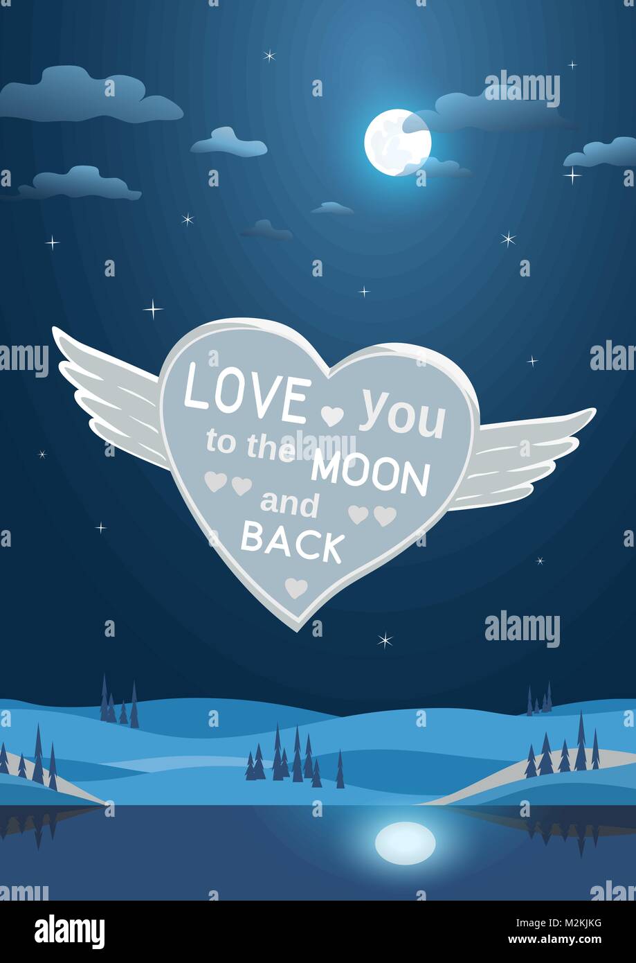 Illustration Love Couple Moon Stockfotos und bilder Kaufen Alamy