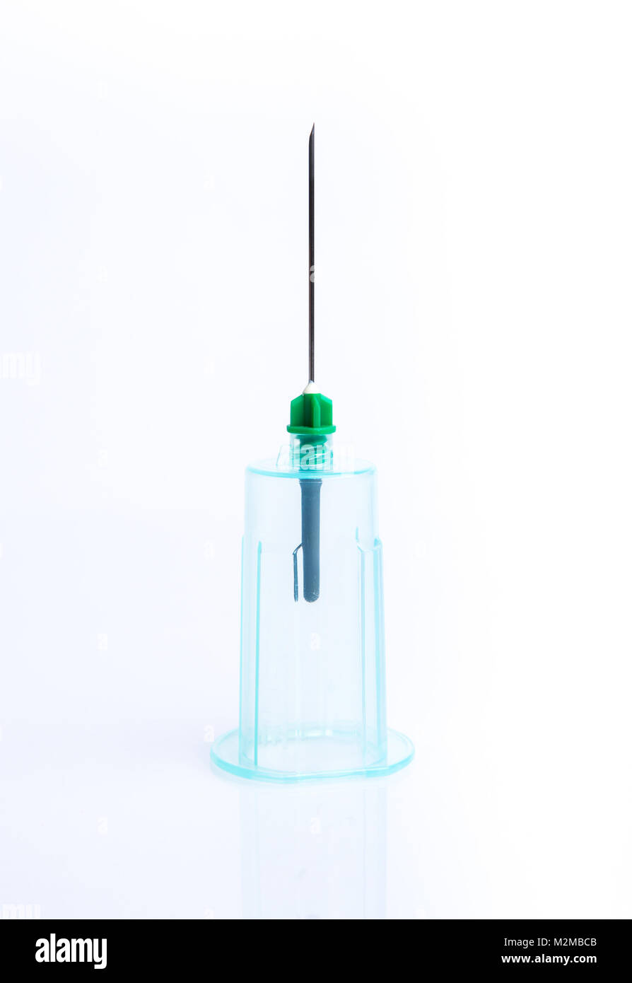 Vacutainer Blutentnahme pre-Halter. Auf weissem Hintergrund. Stockfoto