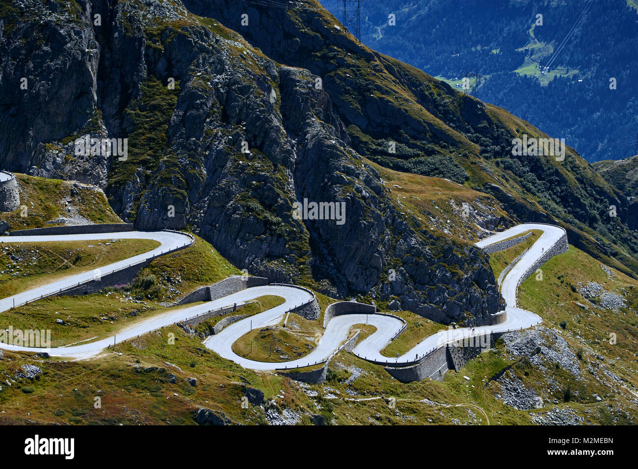 Über Tremola, Passo San Gottardo Stockfoto