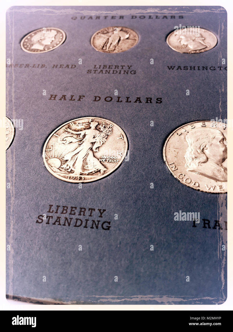 Jahrgang United States Münzen Münzsammlung Ordner Stockfoto