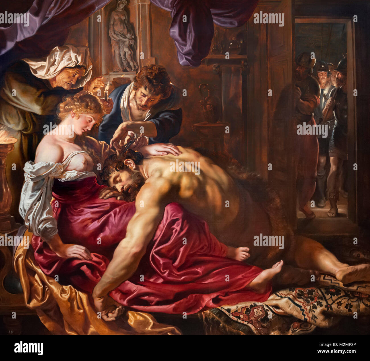 Samson und Delilah von Peter Paul Rubens (1577-1640), Öl auf Holz, 1609/10 Stockfoto