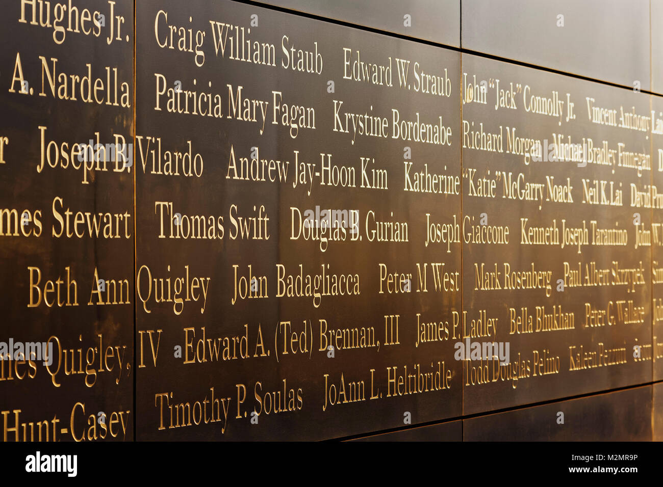 Leeren Himmel ist die offizielle New Jersey 11. September Gedenken an die Opfer des Staates der Terroranschläge. Die Namen der Opfer eingraviert Stockfoto