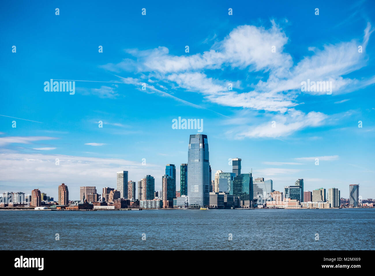 Panoramablick auf die Skyline von New Jersey City Stockfoto