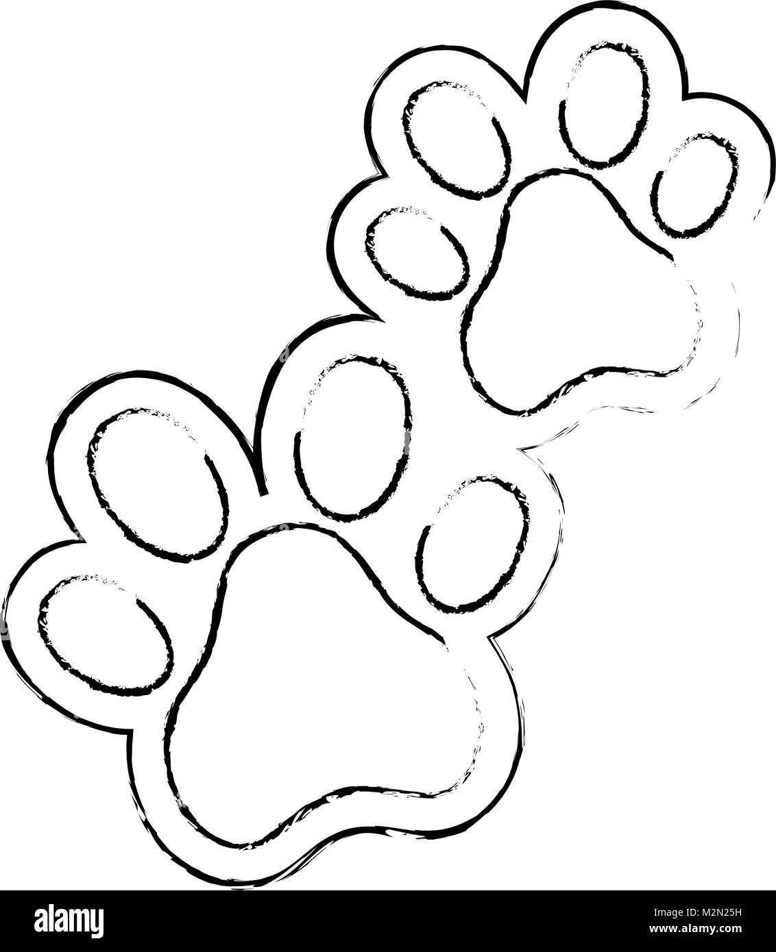 Hunde Fußspuren isolierte Symbol Stock Vektor