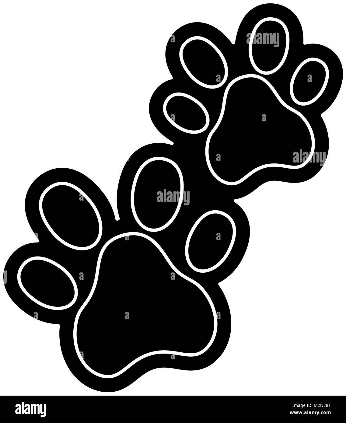 Hunde Fußspuren isolierte Symbol Stock Vektor