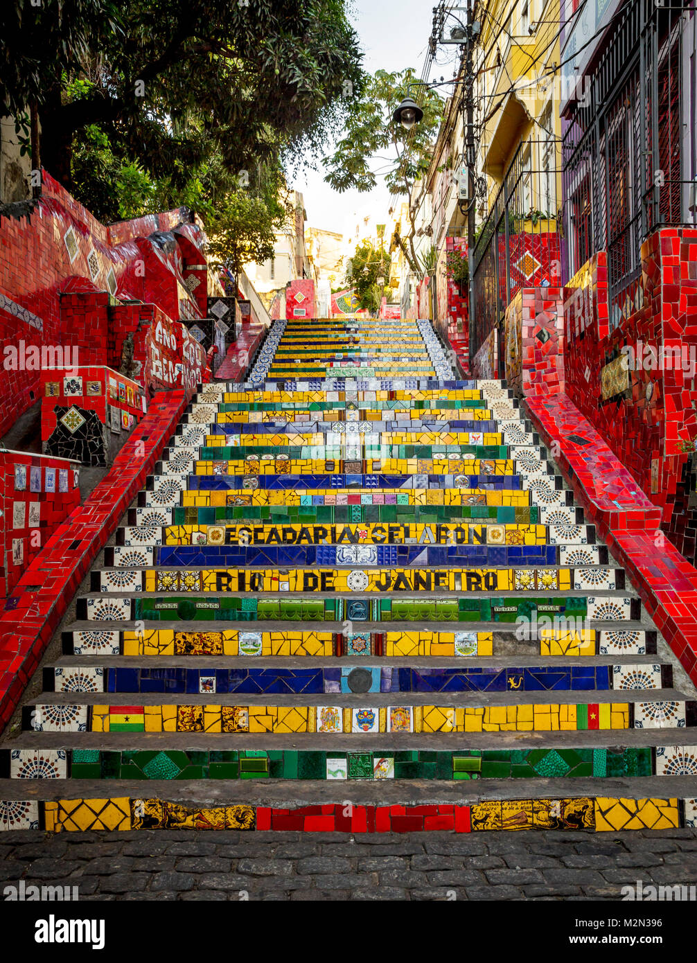 Selaron escadaria-Treppe im Stadtteil Lapa in Rio de Janeiro, Brasilien Stockfoto