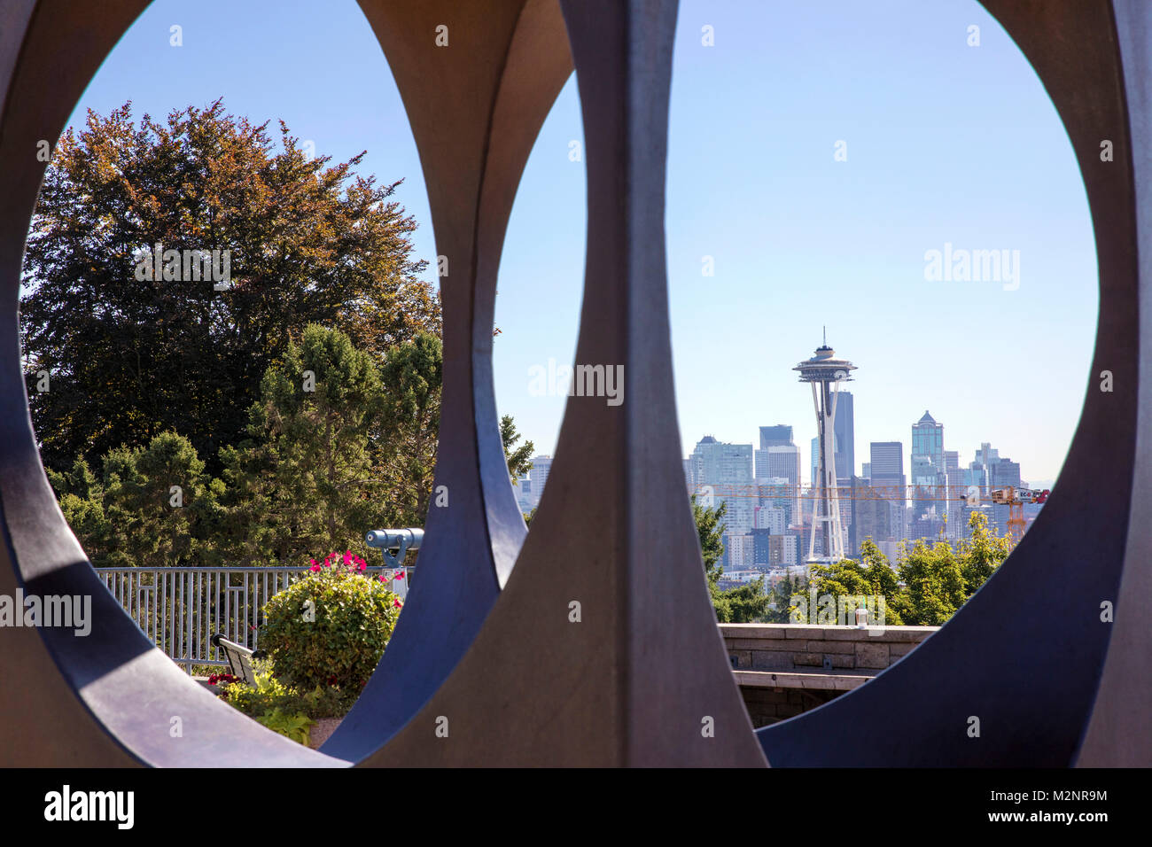 Blick auf die Space Needle an Kerry Park Stockfoto