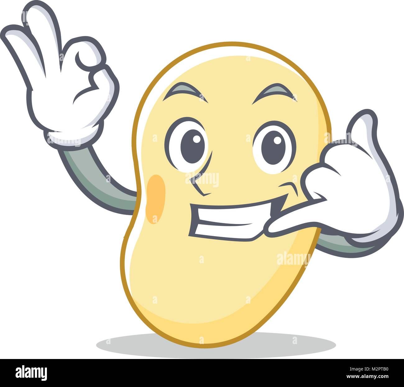 Rufen Sie mich an sojabohne Maskottchen Karikatur Stock Vektor