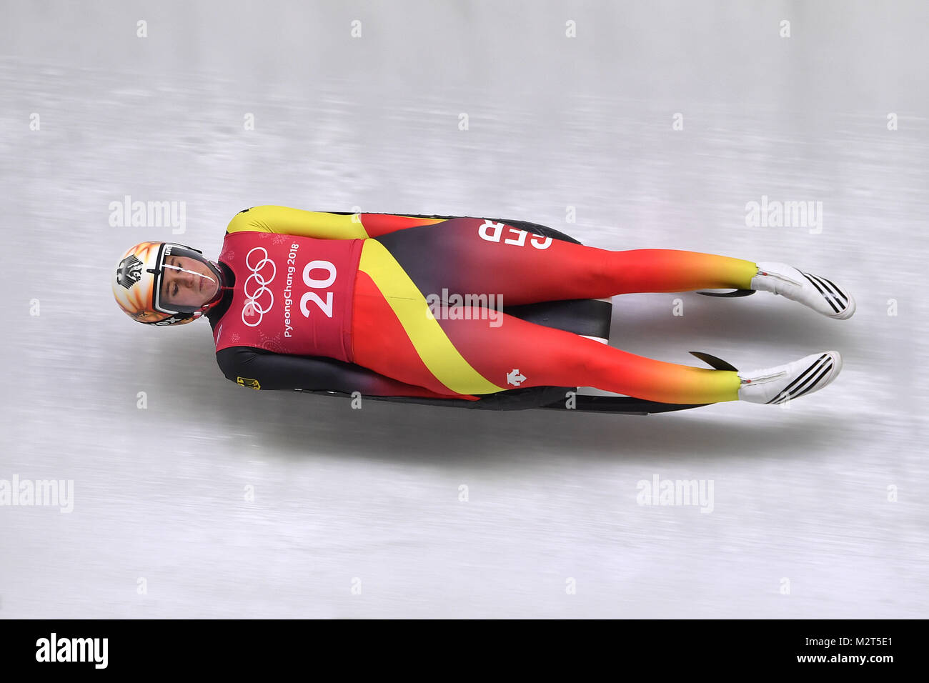 Natalie Geisenberger (GER), Aktion, Frauen, Frauen die Einzigen, Ausbildung, Olimypic Sliding Center, am 08.02.2018, Olympische Winterspiele 2018, vom 09.02. - 25.02.2018 in PyeongChang/Suedkorea. | Verwendung weltweit Stockfoto