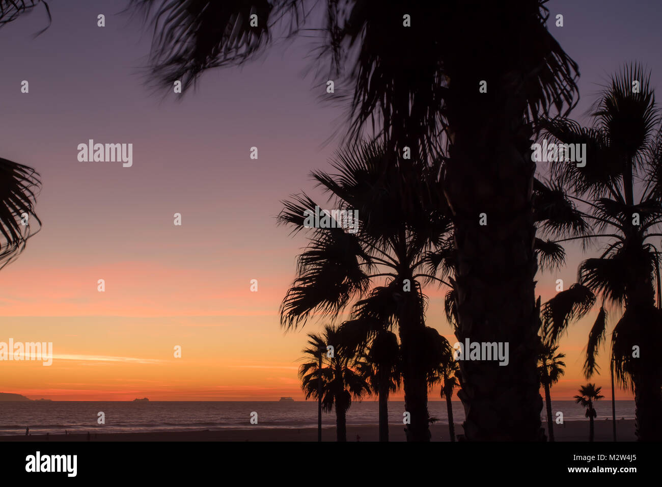 Sonnenuntergang in Huntington Beach Kalifornien Stockfoto