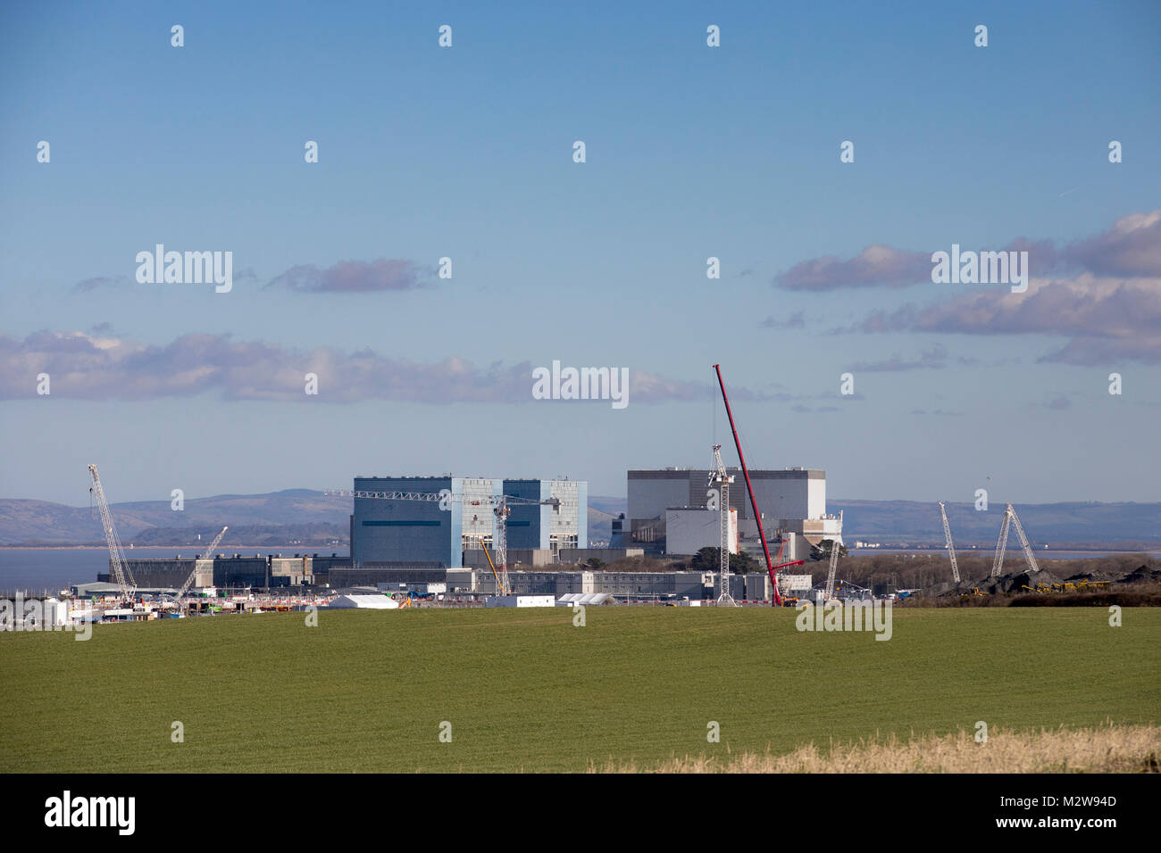 Landschaft Bild von Hinkley C Kernkraftwerk und Baustelle der neuen Einheit in 2018 Stockfoto