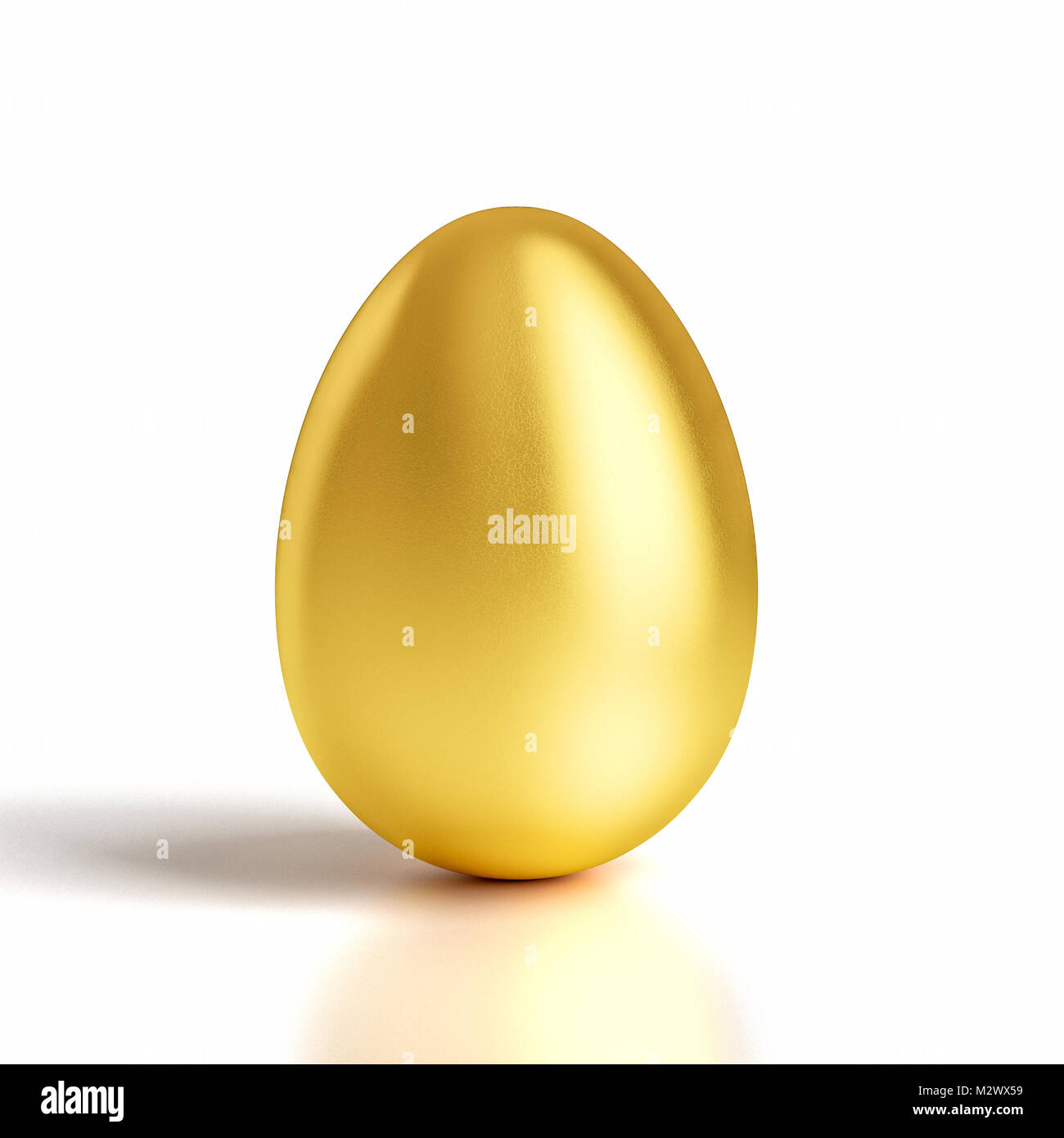 Goldene Osterei auf weißem Hintergrund 3D Rendering image Stockfoto