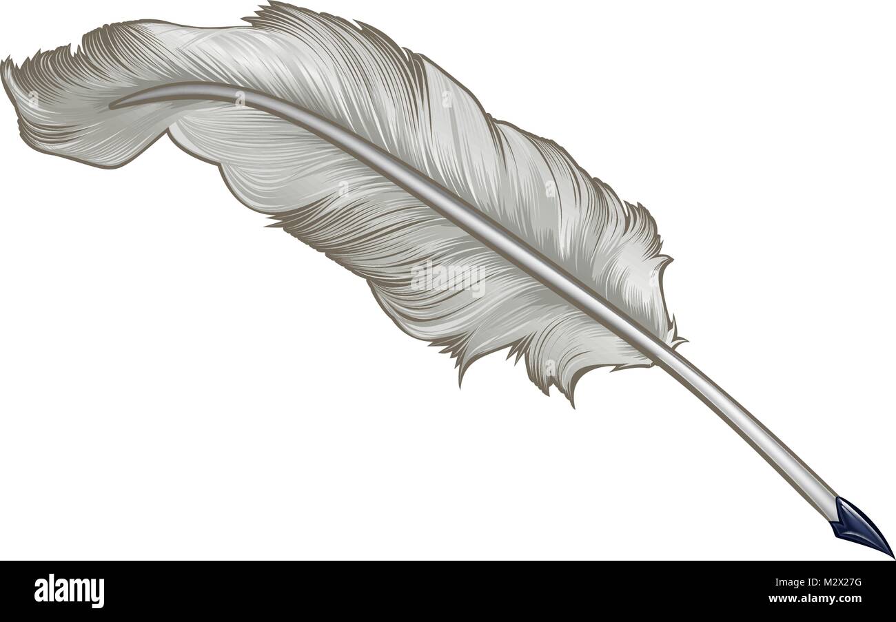 Lagerträger Feather Pen Cartoon Stock Vektor