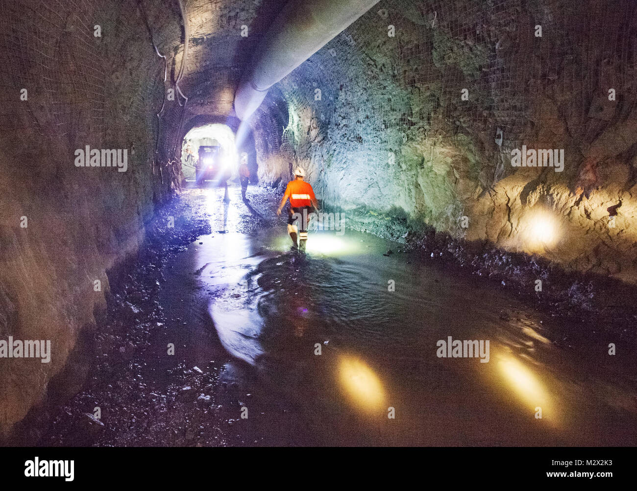 Unterirdische Grube Baustelle Stockfoto