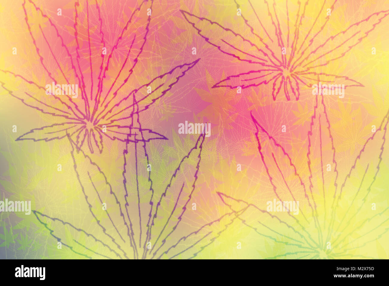 Marihuana Cannabis Blätter bunte Muster Hintergrund Stockfotografie Alamy