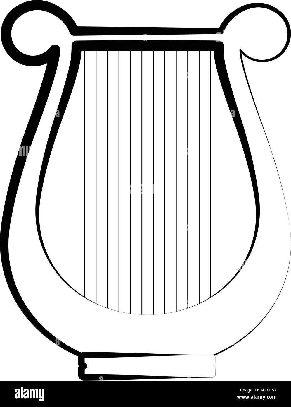 Isolierte Leier skizzieren. Musical Instrument Stock Vektor