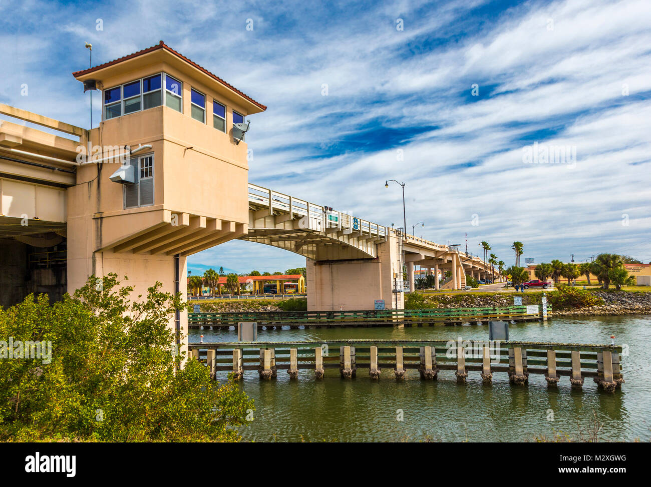 Venice Avenue Bridge über den Gulf Intracoastal Waterway in Venice Florida in den Vereinigten Staaten Stockfoto