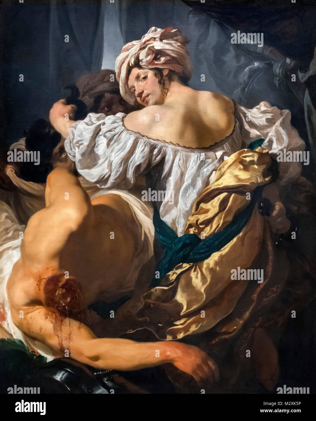 Judith in der Hütte des Holofernes von Johann Liss, Öl auf Leinwand, 1622 Stockfoto