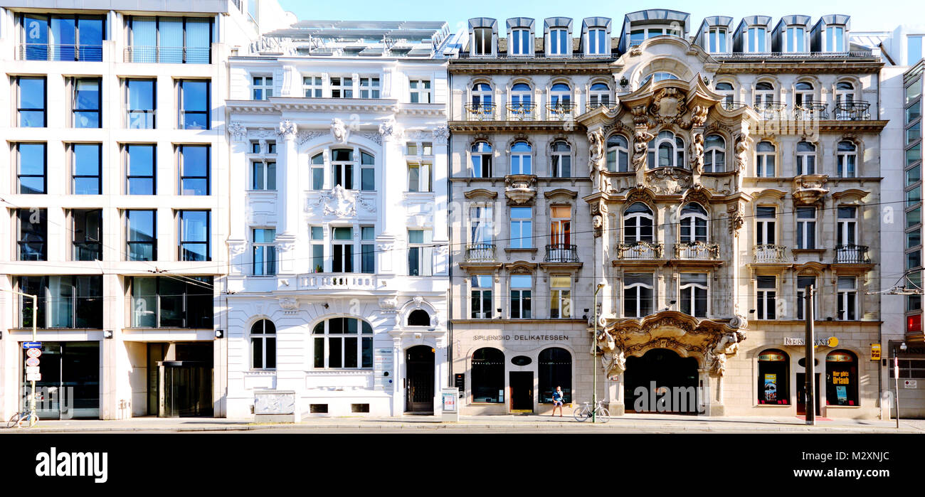 Berlin, Mitte, dorotheenstraße in der Nähe Hotel Splendid in linearer Darstellung, Streetline multi Perspektive Fotografie Stockfoto