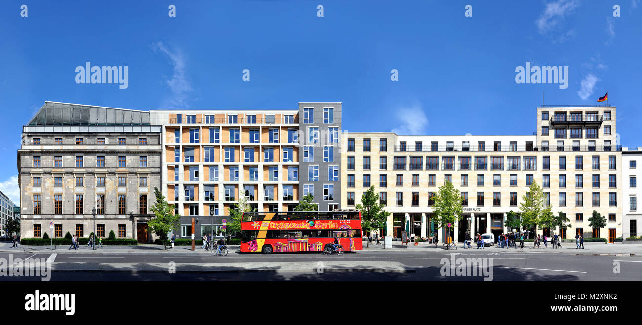 Berlin, Mitte, Ebertstraße in linearer Darstellung, Streetline multi Perspektive Fotografie Stockfoto