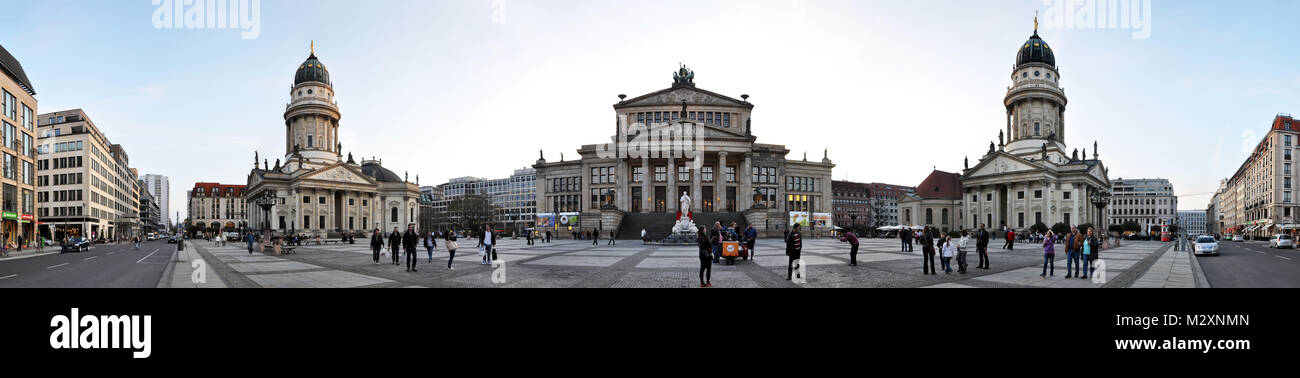 Berlin, Bezirk Mitte, Gendarmenmarkt, Panoramaaufnahmen Stockfoto