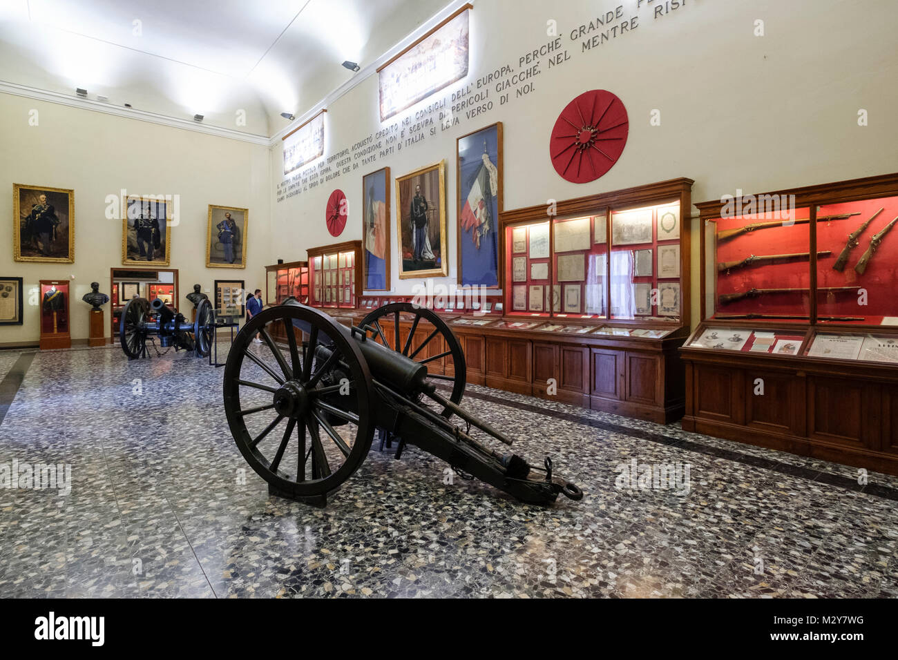 Innenraum des Museum der Schlacht von Solferino (Museo di Solferino) San Martino della Battaglia, Provinz Brescia, Italien Stockfoto