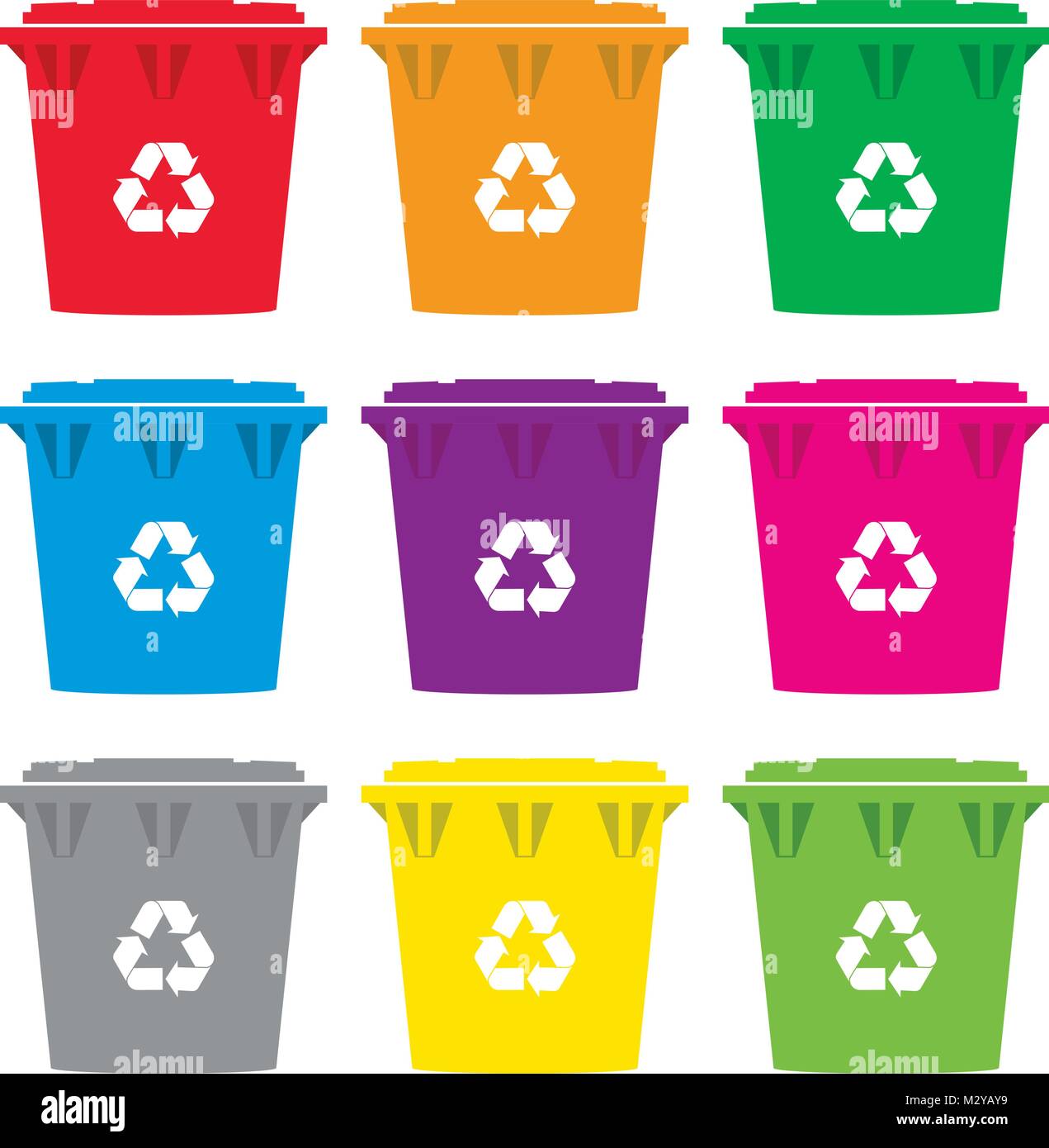 Vektor einrichten von bunten recycling Mülltonne Symbole auf weißem ...