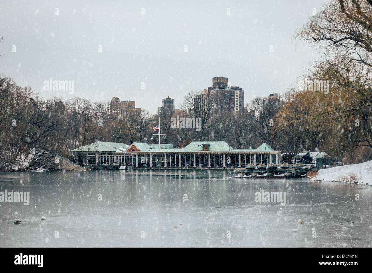 New York City Central Park im Schnee Stockfoto