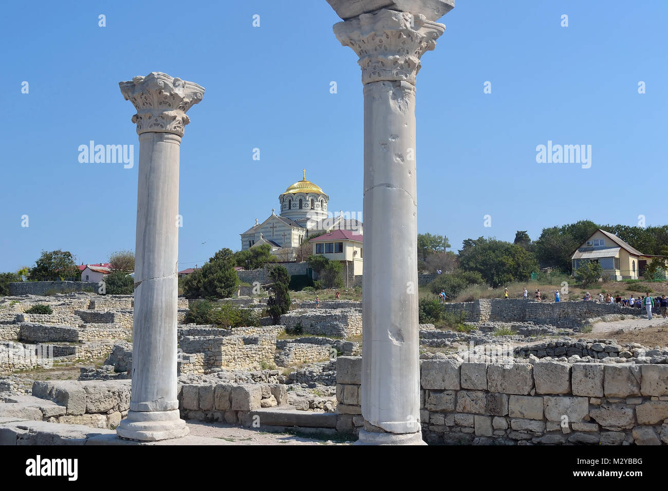 Antike griechische Chersonesus Taurica in der Nähe von Sewastopol auf der Krim Stockfoto