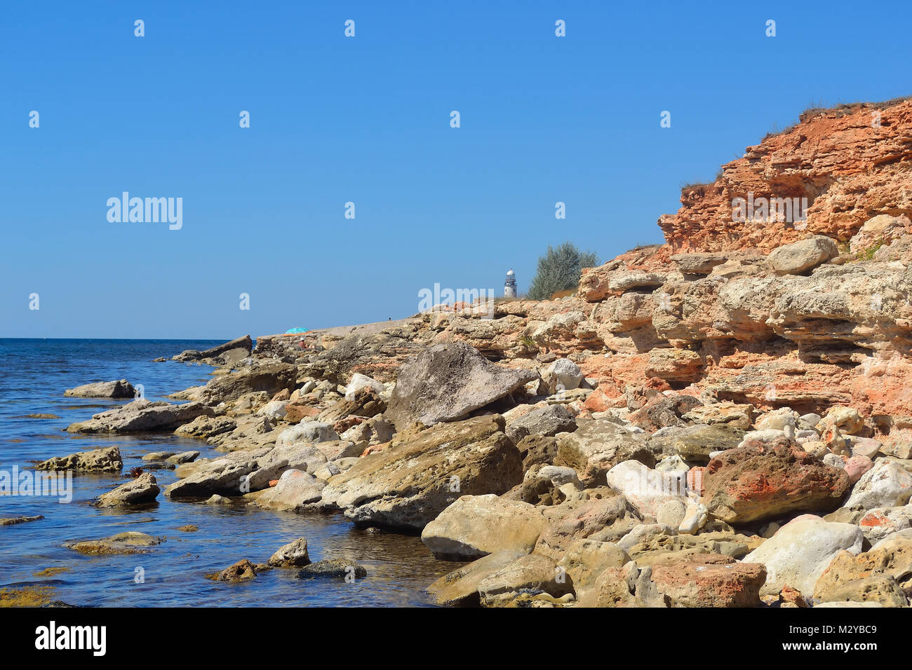 Küste des Schwarzen Meeres in der Nähe von Sewastopol, Krim Stockfoto