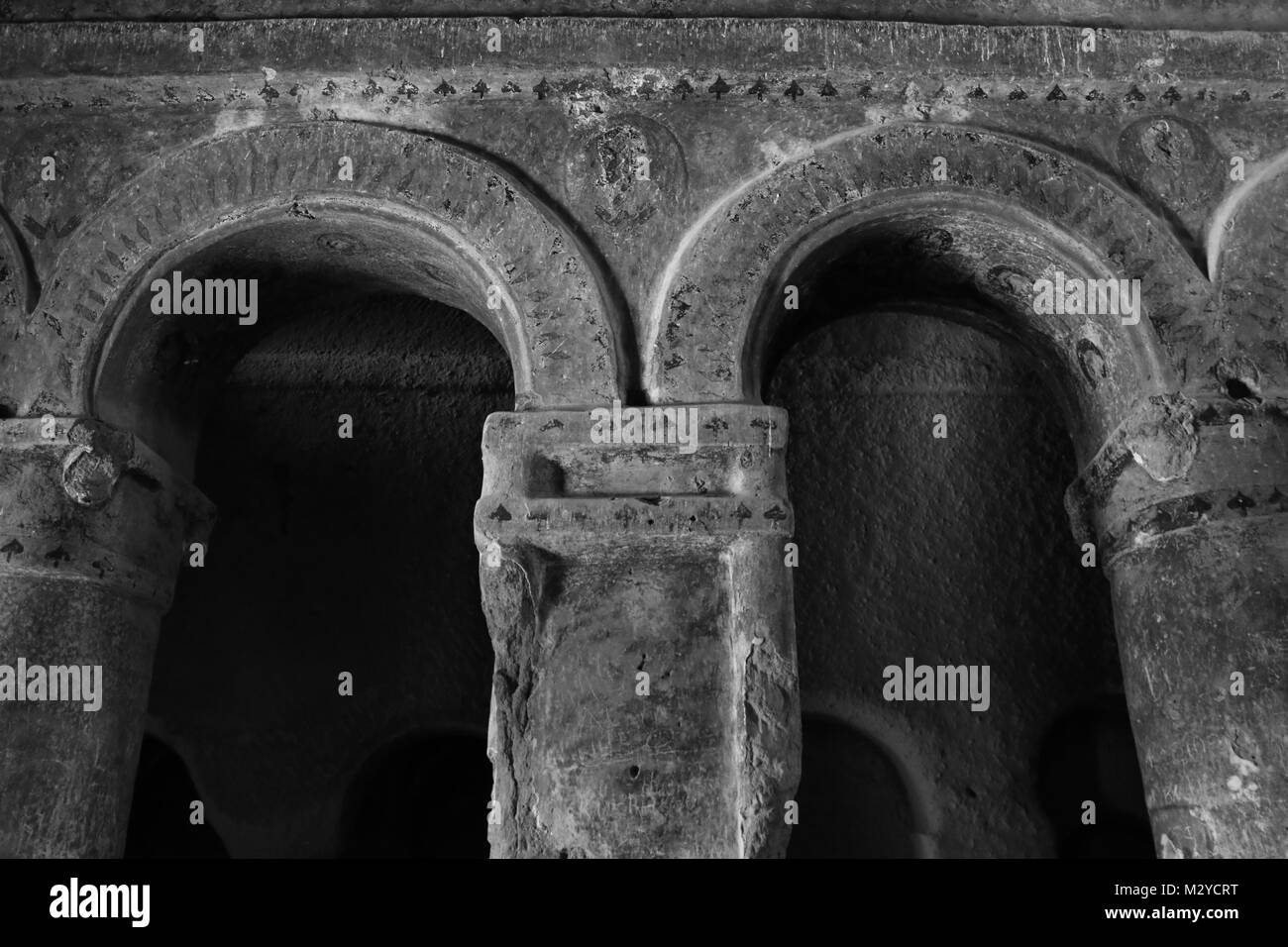 Innenseite der Selime Kloster in Kappadokien Aksaray Stadt, Türkei Stockfoto
