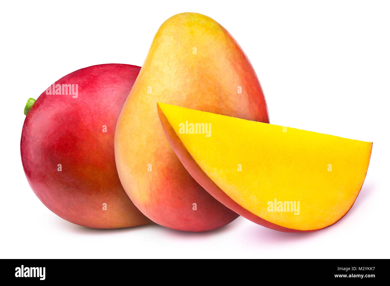 Mangos mit Slice isoliert Stockfoto