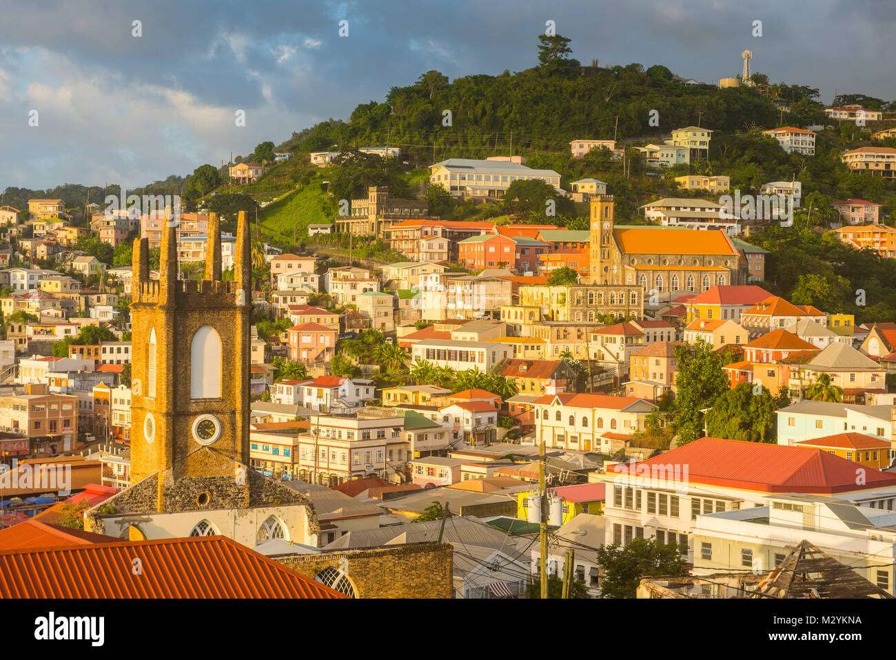 Blick auf die St. Georges, der Hauptstadt von Grenada, Karibik Stockfoto