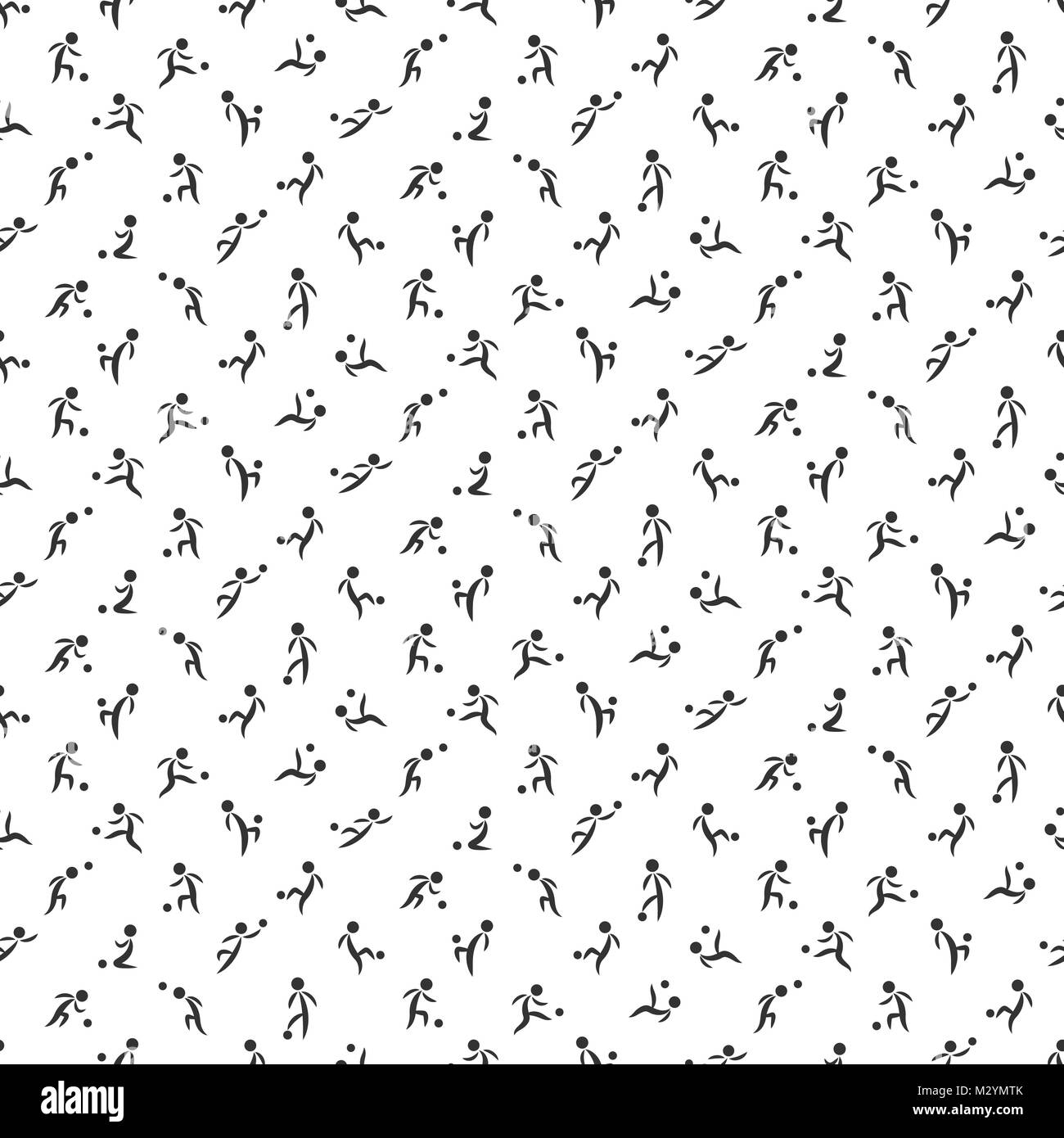 Fußball-Spieler Symbole gesetzt. Vector Illustration der abstrakten nahtlose Fussball Tapete Muster für ihre Grafik und Web Design Stock Vektor