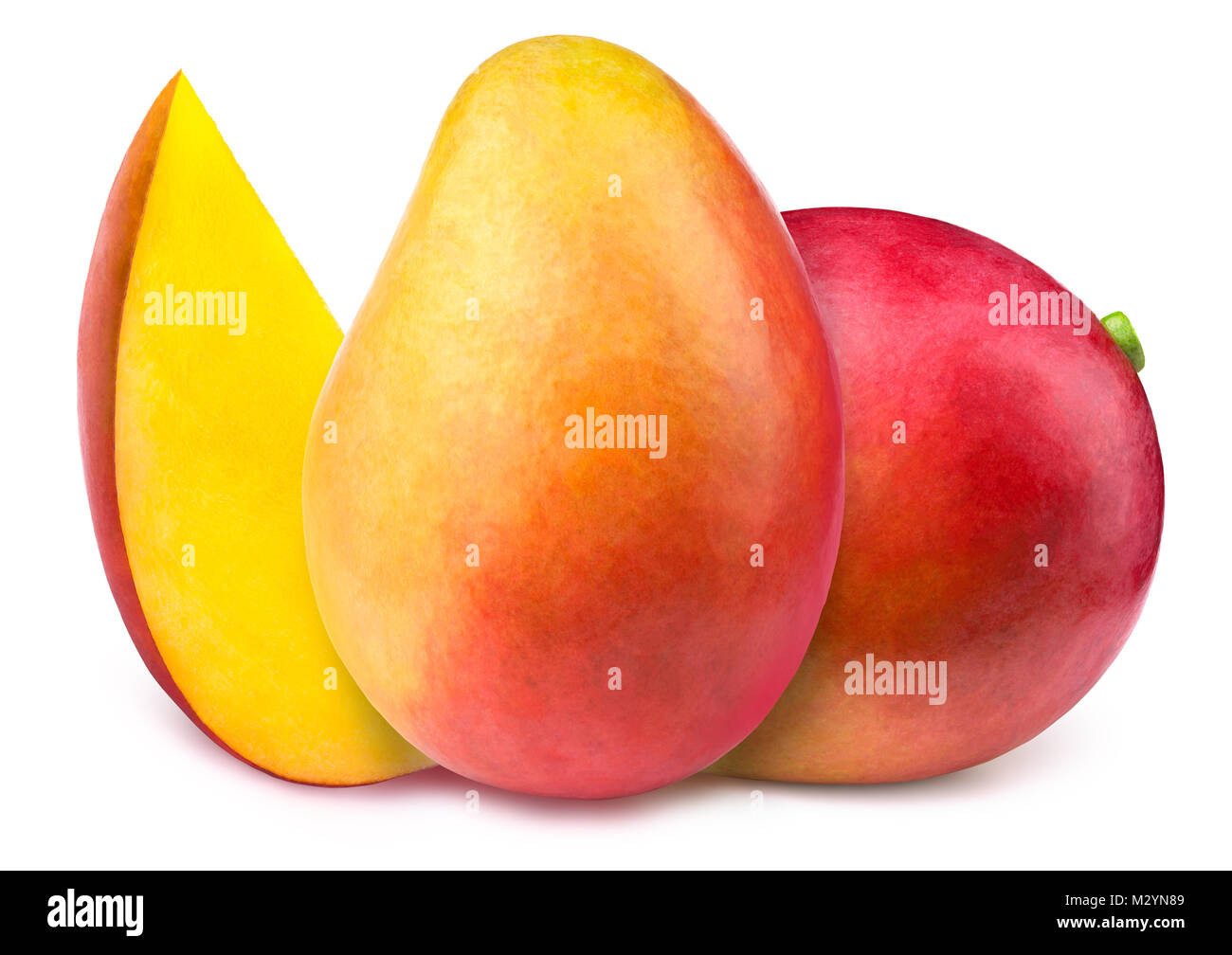 Mangos mit Slice isoliert Stockfoto