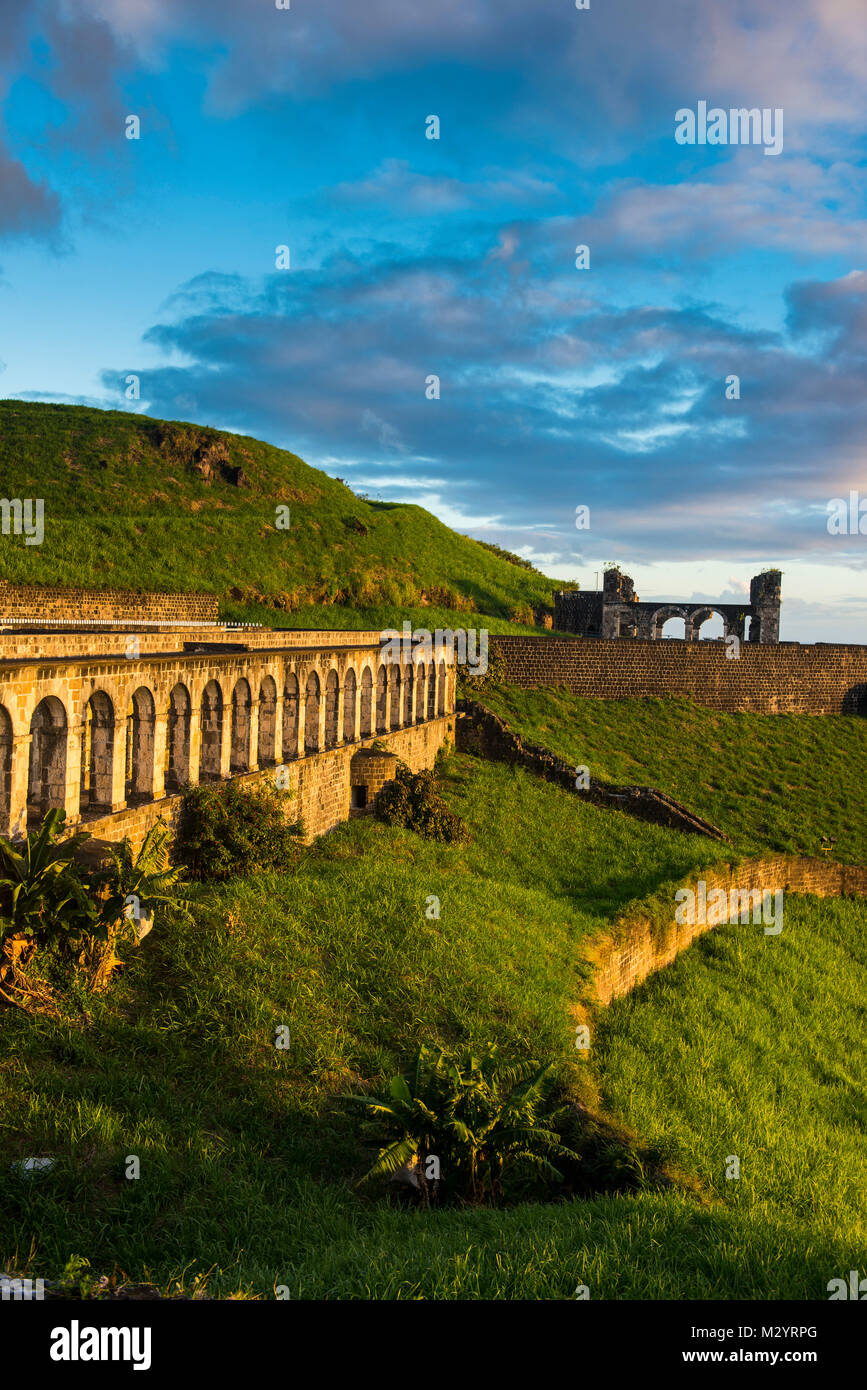 Unesco-Welterbe Brimstone Hill Fortress, St. Kitts und Nevis, Karibik Stockfoto