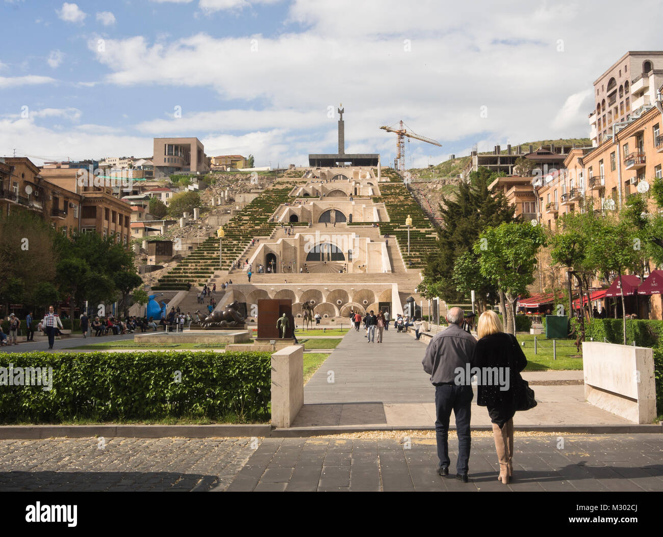 Die Kaskade, eine monumentale Treppe in Eriwan Armenien durch Kunst und Museen umgeben Stockfoto