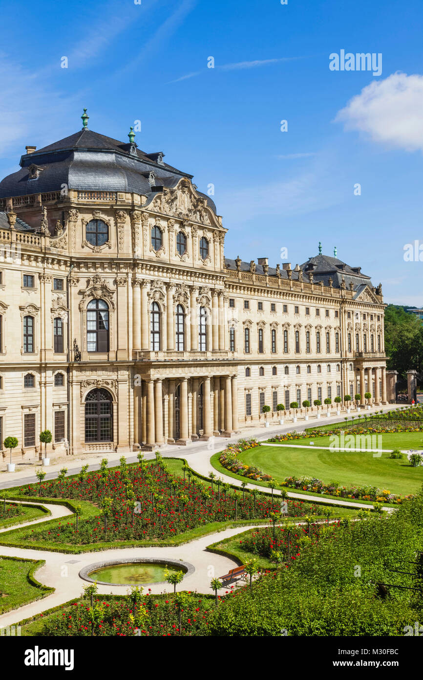 Deutschland, Bayern, Romantische Straße, Würzburg, Würzburg Residenz und Hofgarten Stockfoto