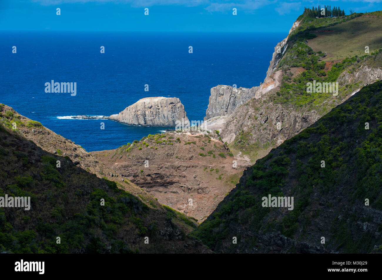 Die zerklüftete Landschaft und die Küste West Maui, Hawaii Stockfoto