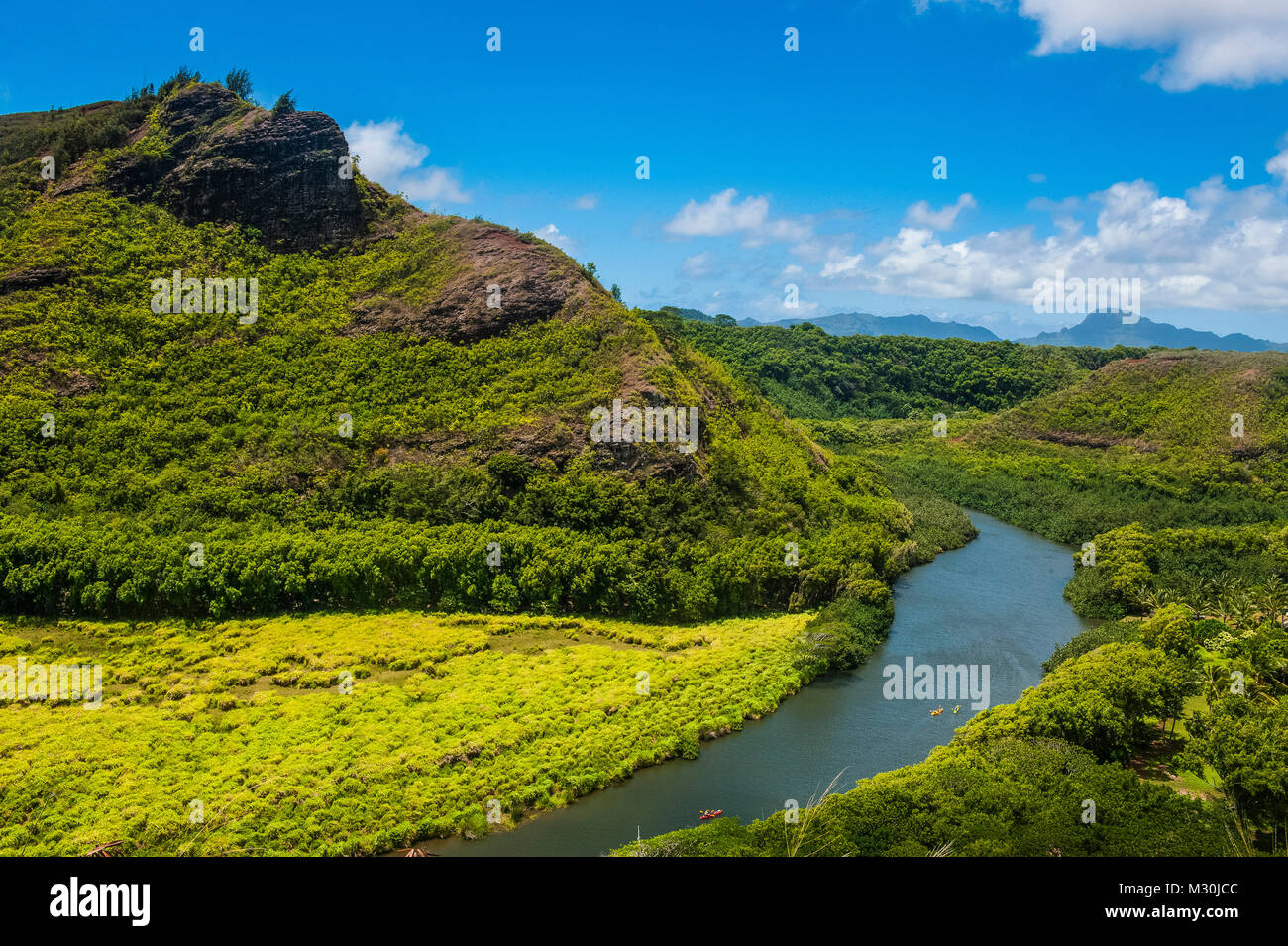 Den wailua River, Kauai, Hawaii Stockfoto