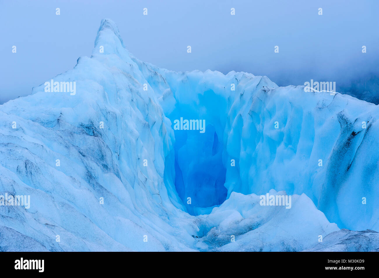 Riesige ice Risse in den Fox Glacier, South Island, Neuseeland Stockfoto