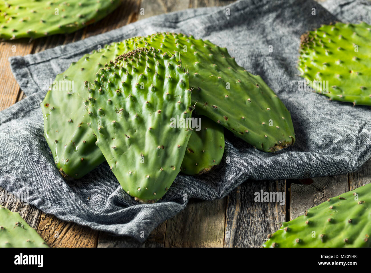 Raw Green Organic Cactus Blatt Obst bereit zu Kochen Stockfoto