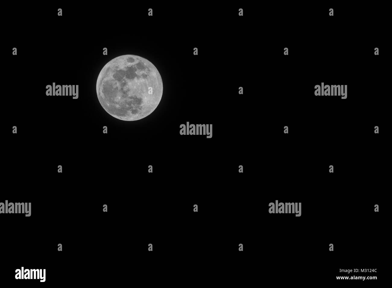 Blau supermoon am 31. Januar 2018 von Kent, Großbritannien Stockfoto