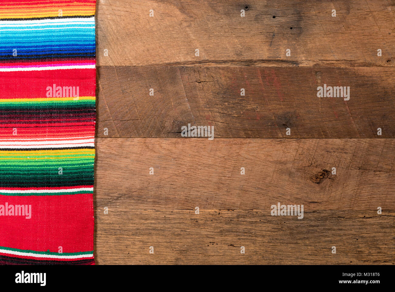 Cinco de Mayo Hintergrund auf Holzplatten Stockfoto