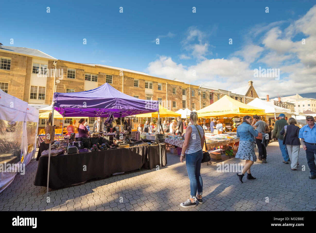 Salamanca Markt ist ein Markt in Salamanca Place, Hobart, Tasmanien, Australien Stockfoto