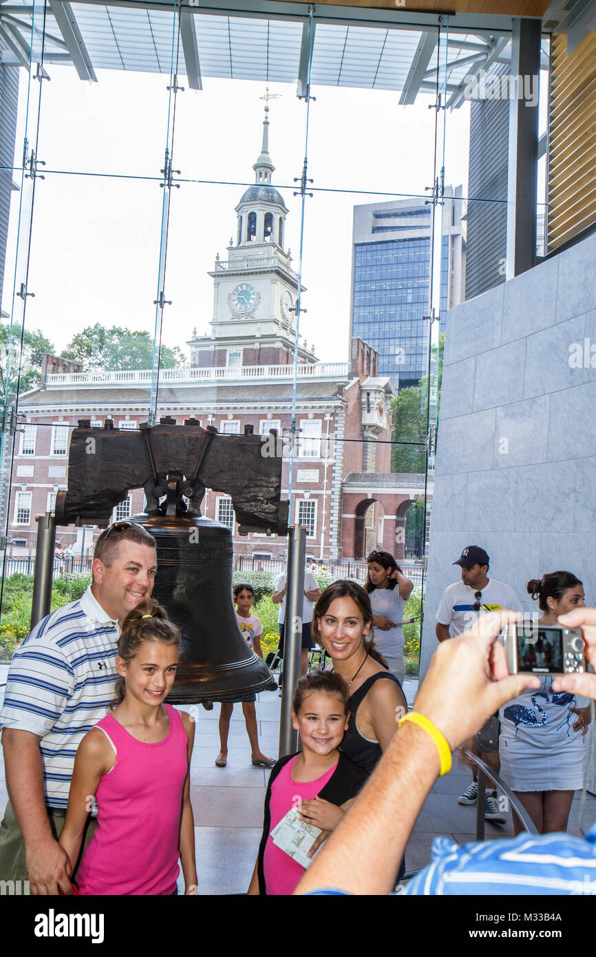Philadelphia Pennsylvania, Liberty Bell, Independence Hall, National Historical History Park, Geschichte, Regierung, amerikanische Revolution, Symbol, Freiheit, ideale Stockfoto