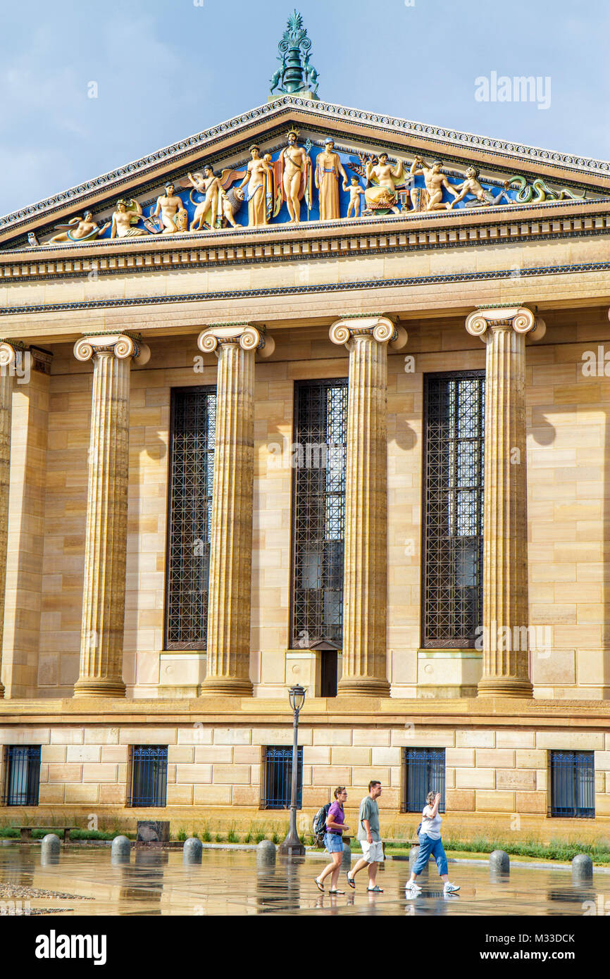 Philadelphia Pennsylvania, Philadelphia Museum of Art, Institution, außen, vorne, Eingang, Nordflügel, Säulen, griechische Architektur Stockfoto