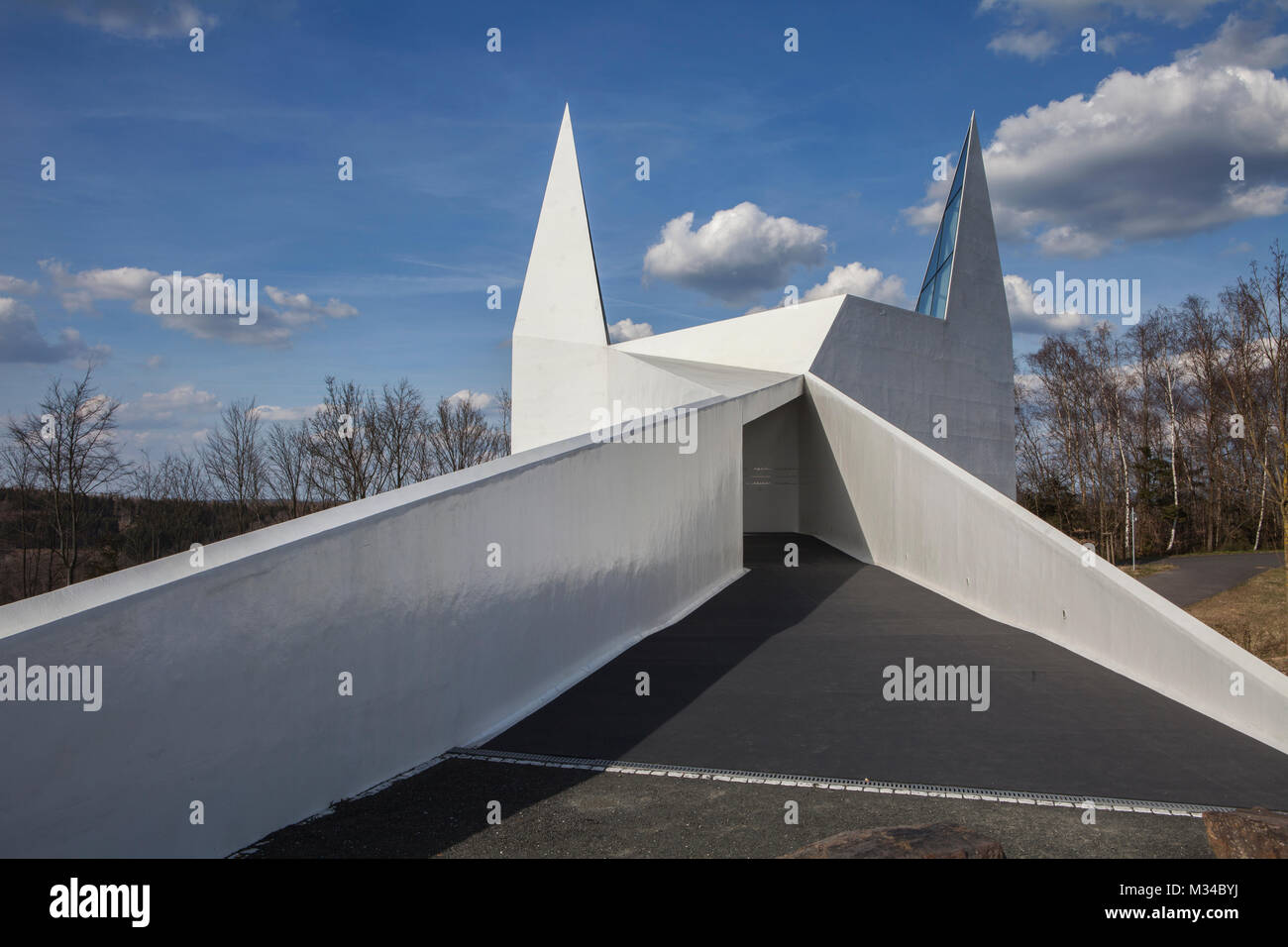 Siegerland Autobahn Kirche, Autobahn A45, Wilnsdorf, Nordrhein-Westfalen, Deutschland, Europa Stockfoto