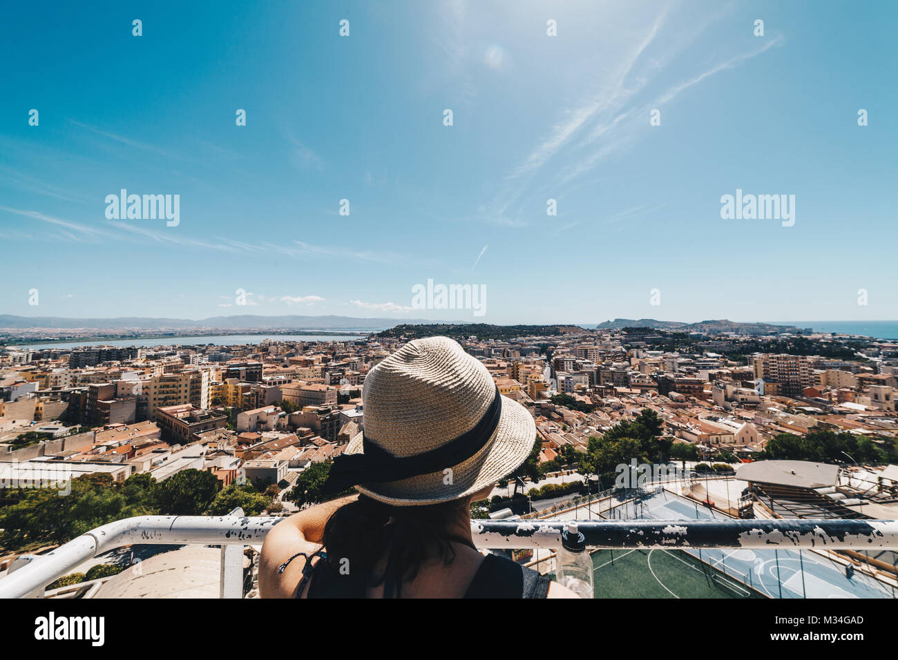 Luftaufnahme von der Hauptstadt von Sardinien Stockfoto