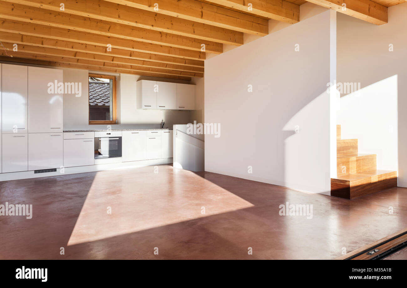 Komfortable leeren Loft, Interieur, häusliche Küche Stockfoto